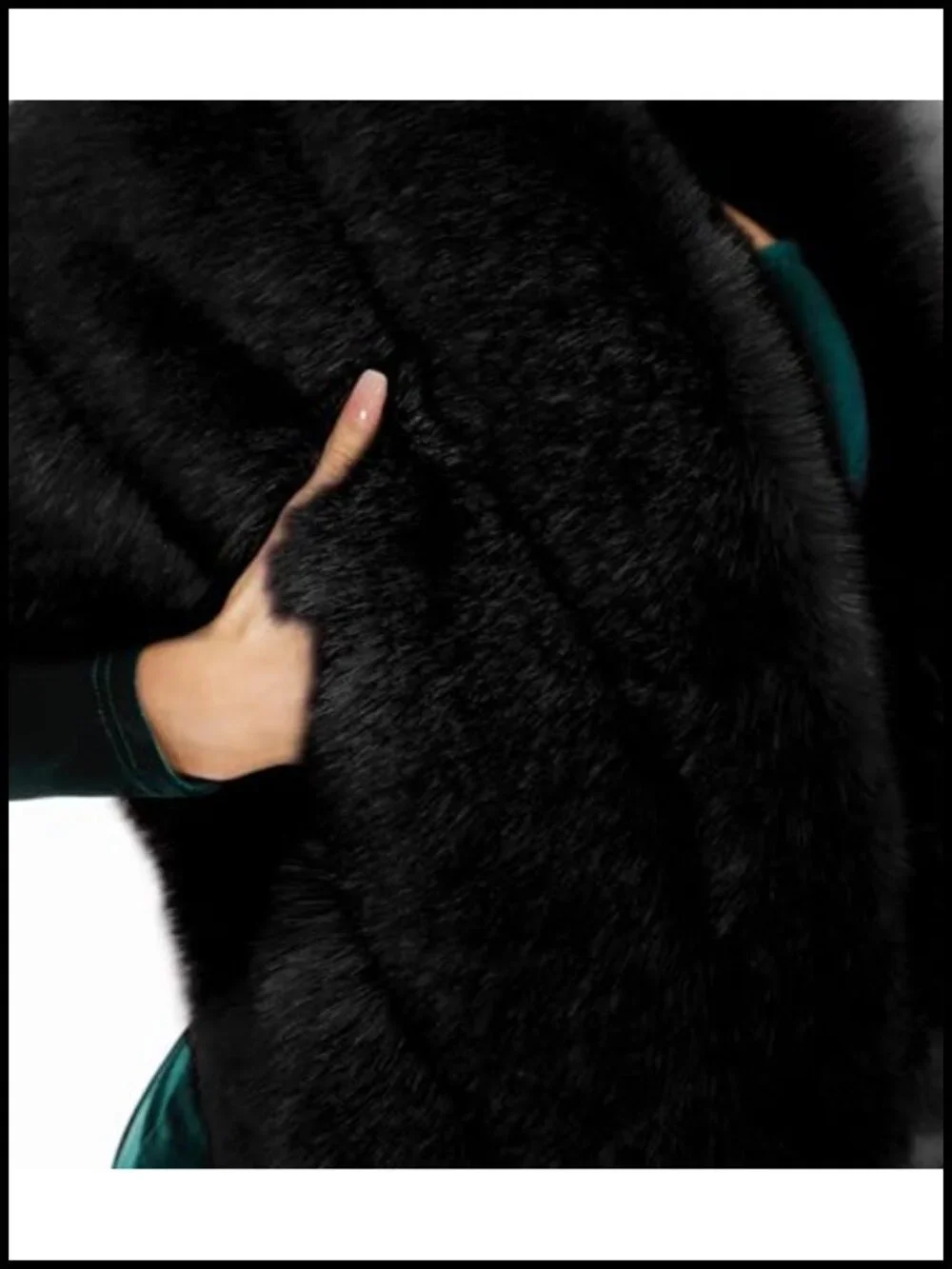 Faux Fur Shawl with Hidden Pockets for Wedding Bride Evening Party Warm Cape